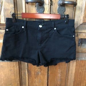 7 for all mankind black denim shorts